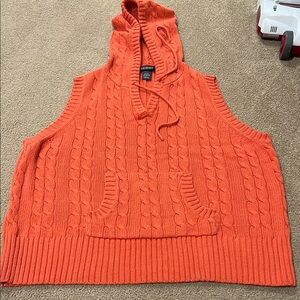 Lane Bryant Orange Cable Knit Hoodie